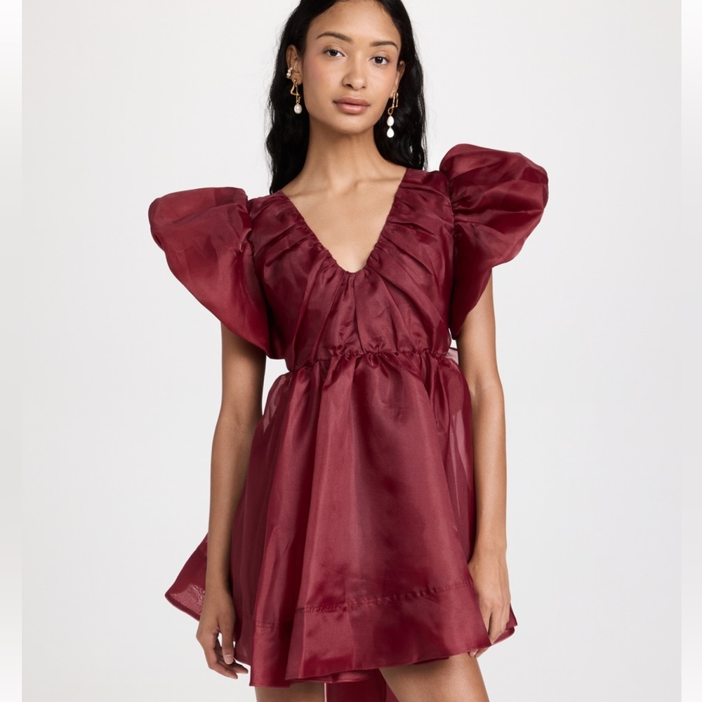 Aje Greta Tie Dress (AUS 10/US 6) Burgundy - Picture 2 of 7